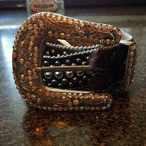 B.B. Simon Brown hair-on Swarovski Crystal western